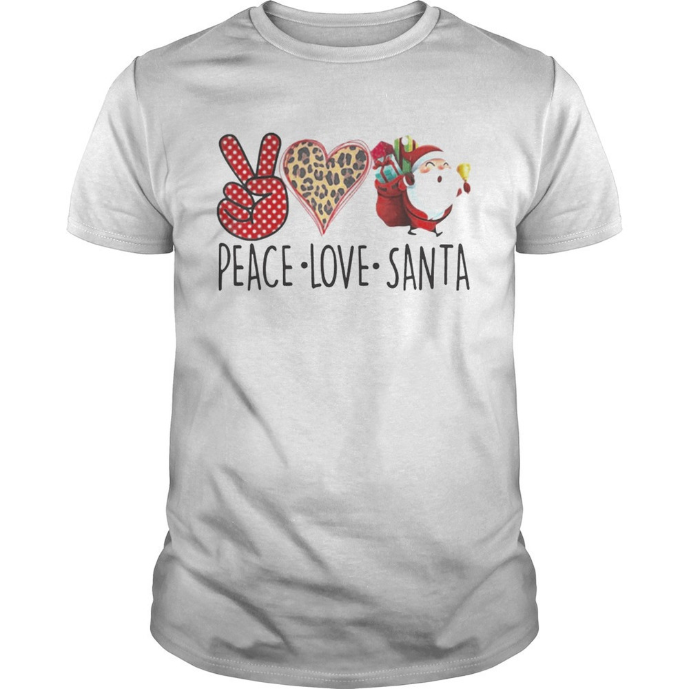 Hippie Peace Love Santa Claus Christmas Shirt